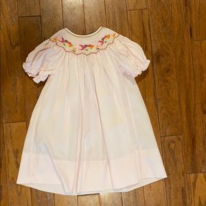 Rosalina girls light pink fish smocked dress 24m